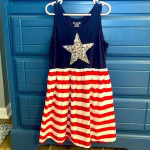 Red white and blue dress!